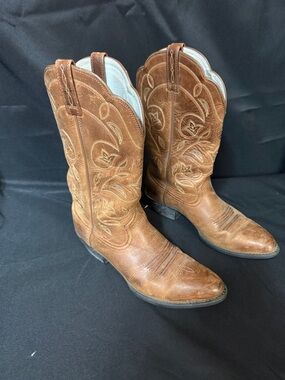 Ariat Tan Brown Leather Western Boots for Women